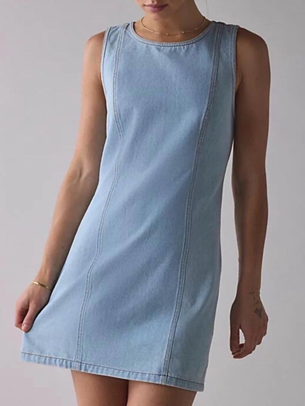 BDG Light Blue Sleeveless Denim Mini Dress